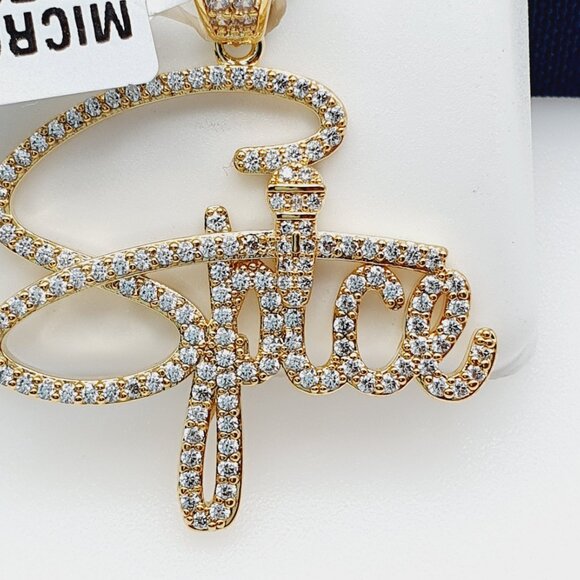 "14K Gold Plated Cubic Zircon Pendant, INUS1BR097 - Picture 4 of 10